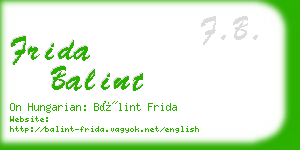 frida balint business card